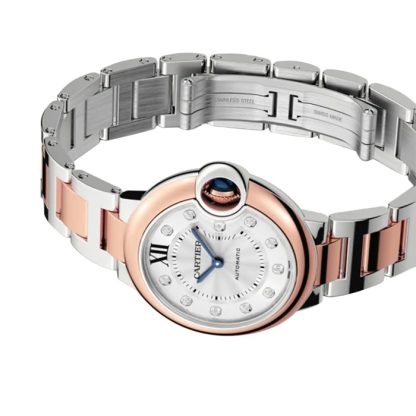 Montre Cartier Ballon Bleu De Cartier 33mm Mouvement mécanique avec remontage automatique Acier Or Rose W3BB0021 – Image 2
