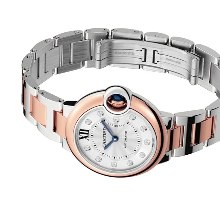 Montre Cartier Ballon Bleu De Cartier 33mm Mouvement mécanique avec remontage automatique Acier Or Rose W3BB0021 – Image 2