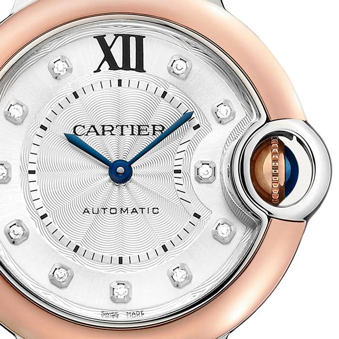 Montre Cartier Ballon Bleu De Cartier 33mm Mouvement mécanique avec remontage automatique Acier Or Rose W3BB0021 – Image 3