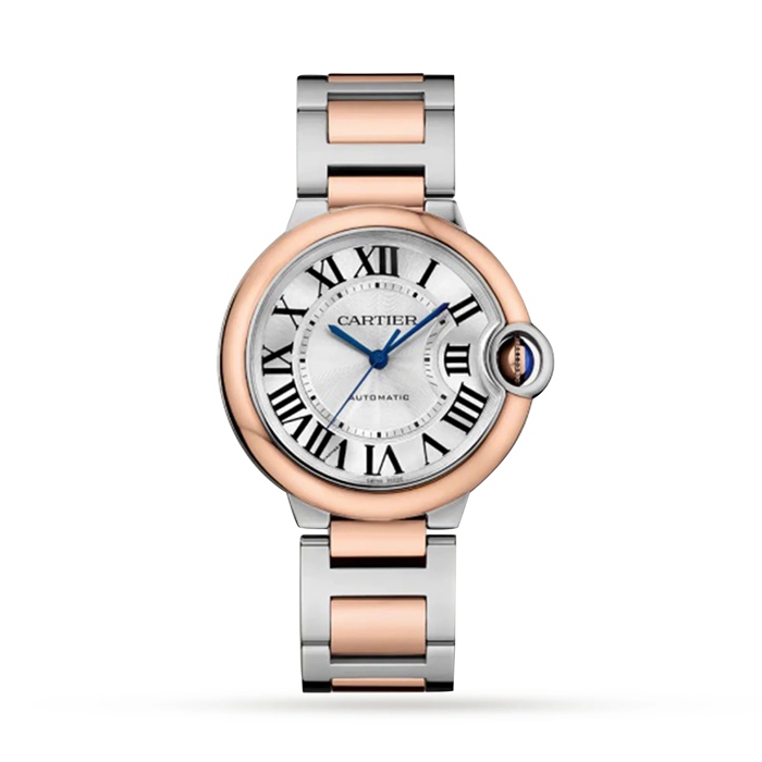 Montre Cartier Ballon Bleu De Cartier 36 Mm Mouvement Mécanique Avec Remontage Automatique Boîtier Acier Or Rose W2BB0033