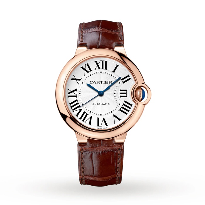 Montre Cartier Ballon Bleu De Cartier 36mm Mouvement Automatique Cuir Or Rose WGBB0009