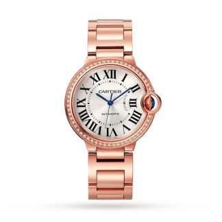 Montre Cartier Ballon Bleu De Cartier 36mm Mouvement mécanique avec remontage automatique Or Rose Diamants WJBB0064