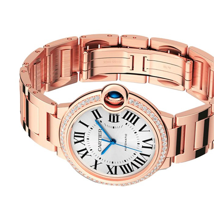 Montre Cartier Ballon Bleu De Cartier 36mm Mouvement mécanique avec remontage automatique Or Rose Diamants WJBB0064 – Image 5