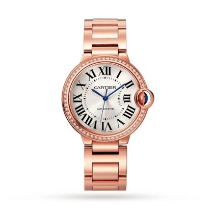 Montre Cartier Ballon Bleu De Cartier 36mm Mouvement mécanique avec remontage automatique Or Rose Diamants WJBB0064