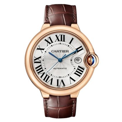 Montre Cartier Ballon Bleu De Cartier 42mm Mouvement Automatique Cuir Or Rose WGBB0030