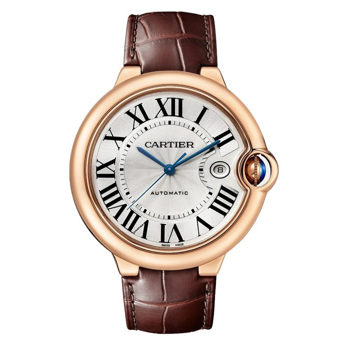 Montre Cartier Ballon Bleu De Cartier 42mm Mouvement Automatique Cuir Or Rose WGBB0030