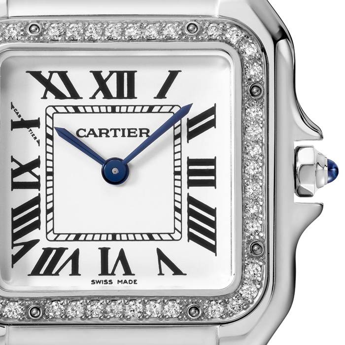 Montre Cartier Panthère De Cartier Modèle Medium Mouvement Quartz Acier Diamants W4PN0018 – Image 3
