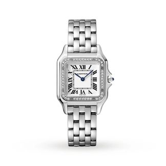 Montre Cartier Panthère De Cartier Modèle Medium Mouvement Quartz Acier Diamants W4PN0018