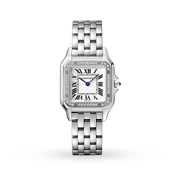 Montre Cartier Panthère De Cartier Modèle Medium Mouvement Quartz Acier Diamants W4PN0018