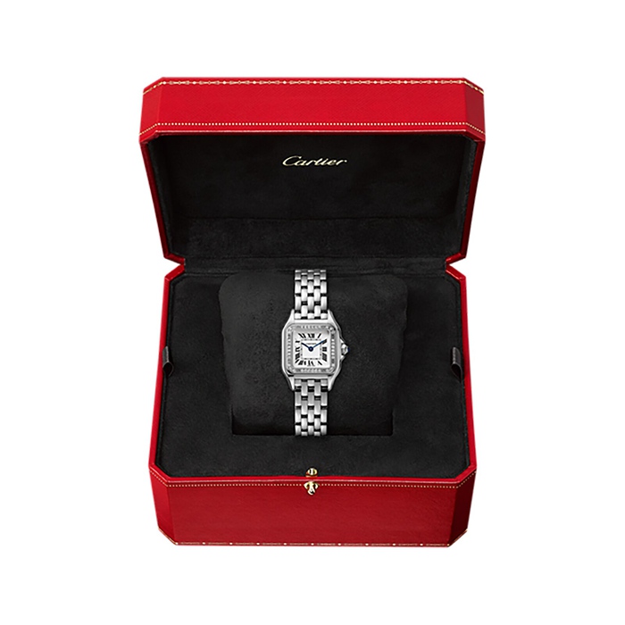 Montre Cartier Panthère De Cartier Petit Modèle Mouvement Quartz Acier Diamants W4PN0007 – Image 3