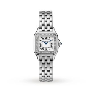 Montre Cartier Panthère De Cartier Petit Modèle Mouvement Quartz Acier Diamants W4PN0007
