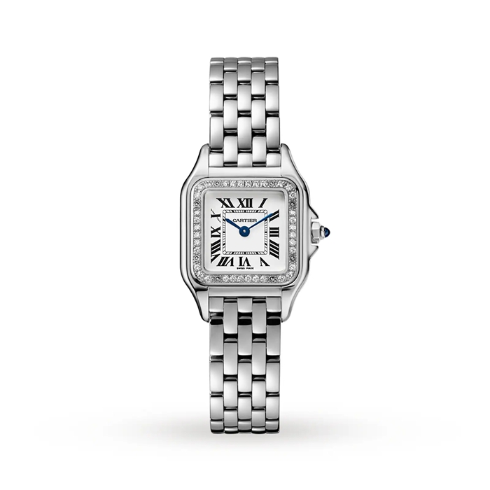Montre Cartier Panthère De Cartier Petit Modèle Mouvement Quartz Acier Diamants W4PN0007