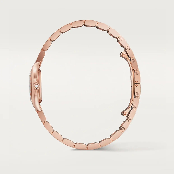 Montre Cartier Panthère de Cartier modèle mini mouvement à quartz Boîtier en or rose 750/1000 serti de 32 diamants taille brillant totalisant 0,15 carats Dimensions 25 mm x 20 mm WJPN0063 – Image 4