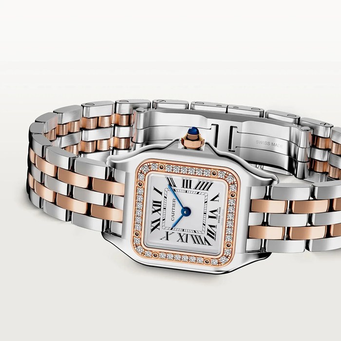 Montre Cartier Panthere de Cartier petit modèle mouvement à quartz Boîtier en or rose et acier W3PN0014 – Image 3
