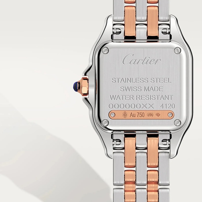 Montre Cartier Panthere de Cartier petit modèle mouvement à quartz Boîtier en or rose et acier W3PN0014 – Image 5