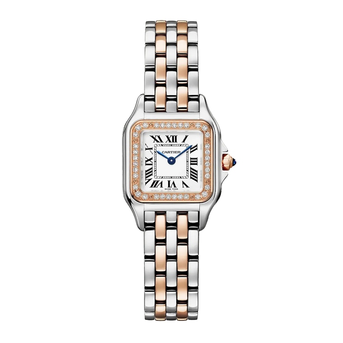 Montre Cartier Panthere de Cartier petit modèle mouvement à quartz Boîtier en or rose et acier W3PN0014