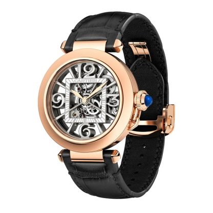 Montre Cartier Pasha De Cartier 41 mm Squelette Mouvement mécanique à remontage automatique Calibre 9624 MC Or Rose WHPA0018 – Image 2