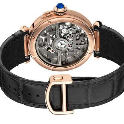 Montre Cartier Pasha De Cartier 41 mm Squelette Mouvement mécanique à remontage automatique Calibre 9624 MC Or Rose WHPA0018 – Image 4