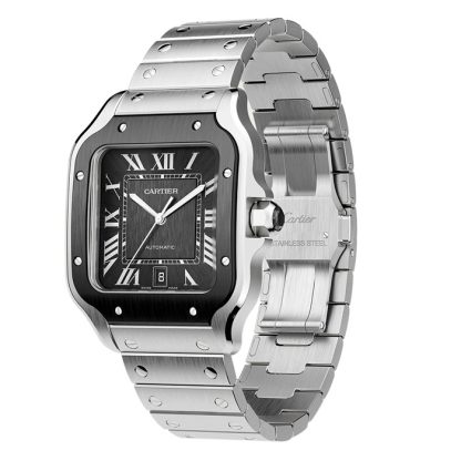 Montre Cartier Santos De Cartier Grand Modèle Mouvement Automatique Acier ADLC Bracelets métal et caoutchouc interchangeables WSSA0037 – Image 3