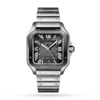 Montre Cartier Santos De Cartier Grand Modèle Mouvement Automatique Acier ADLC Bracelets métal et caoutchouc interchangeables WSSA0037