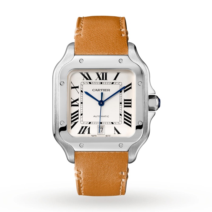 Montre Cartier Santos De Cartier Grand Modèle Mouvement Automatique Acier Bracelets métal et cuir interchangeables WSSA0018 – Image 2
