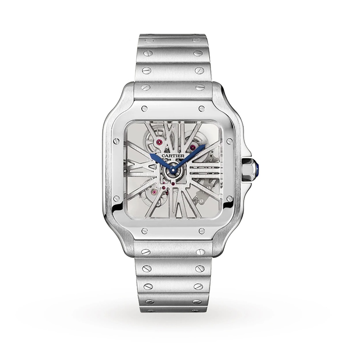 Montre Cartier Santos De Cartier Grand Modèle Mouvement Mécanique à Remontage Manuel Acier WHSA0015