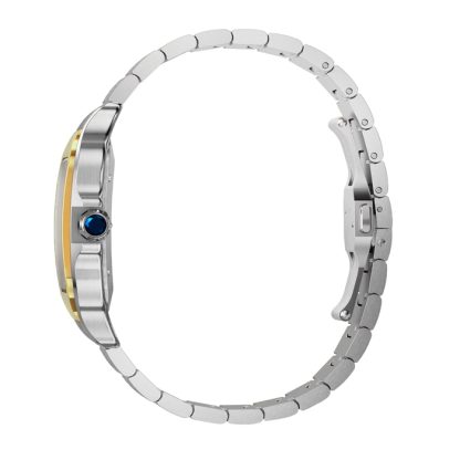 Montre Cartier Santos De Cartier Grand Modèle Remontage Automatique Boîtier Acier Or Jaune Bracelet Cuir Interchangeable W2SA0030 – Image 5