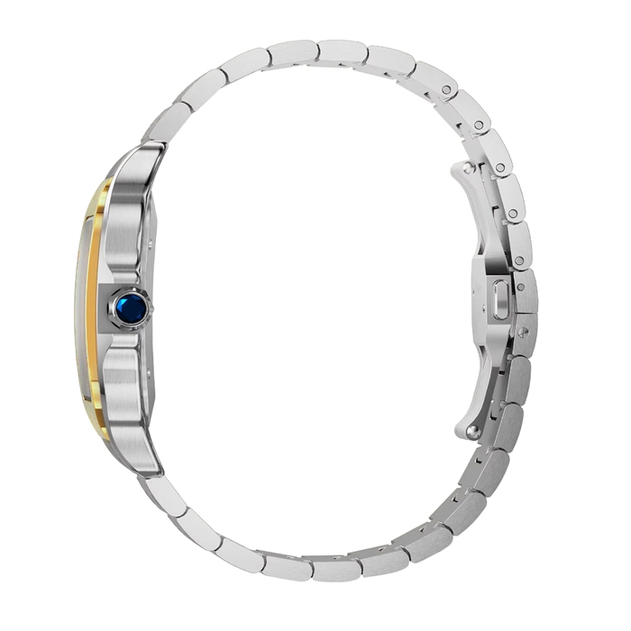 Montre Cartier Santos De Cartier Grand Modèle Remontage Automatique Boîtier Acier Or Jaune Bracelet Cuir Interchangeable W2SA0030 – Image 5