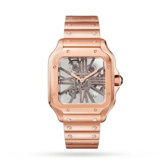 Montre Cartier Santos De Cartier Grand Modèle Remontage Manuel Or Rose WHSA0016