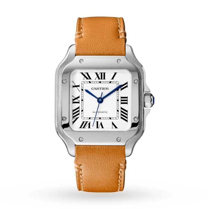 Montre Cartier Santos De Cartier Modèle moyen Mouvement automatique Acier Bracelets métal et cuir interchangeables WSSA0029 – Image 2
