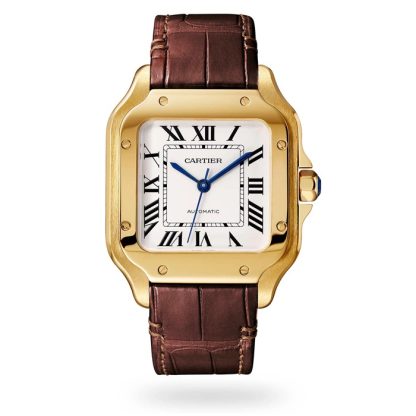 Montre Cartier Santos De Cartier Modèle moyen Mouvement automatique Or jaune Bracelets métal et cuir interchangeables WGSA0030 – Image 2