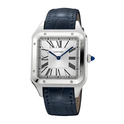 Montre Cartier Santos-Dumont Extra-Large Model Mouvement mécanique à remontage manuel Acier Cuir WSSA0032 – Image 2