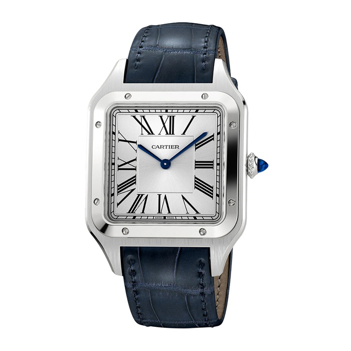 Montre Cartier Santos-Dumont Extra-Large Model Mouvement mécanique à remontage manuel Acier Cuir WSSA0032 – Image 2