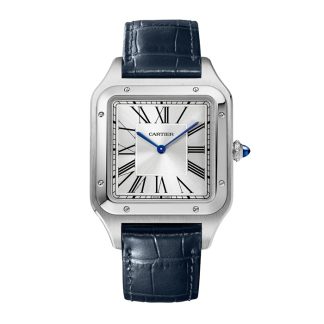 Montre Cartier Santos-Dumont Extra-Large Model Mouvement mécanique à remontage manuel Acier Cuir WSSA0032