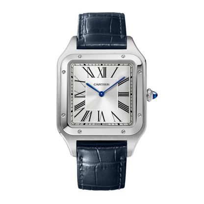 Montre Cartier Santos-Dumont Extra-Large Model Mouvement mécanique à remontage manuel Acier Cuir WSSA0032