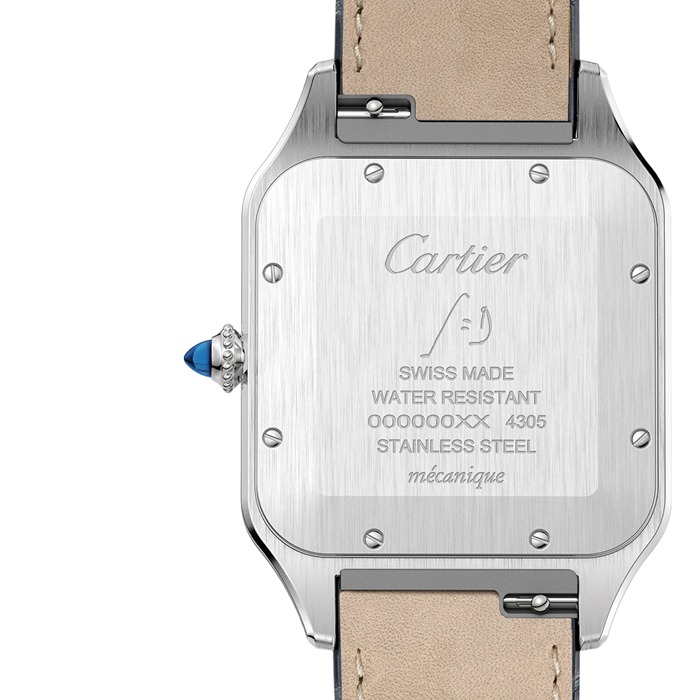 Montre Cartier Santos-Dumont Extra-Large Model Mouvement mécanique à remontage manuel Or Rose Acier Cuir W2SA0017 – Image 2