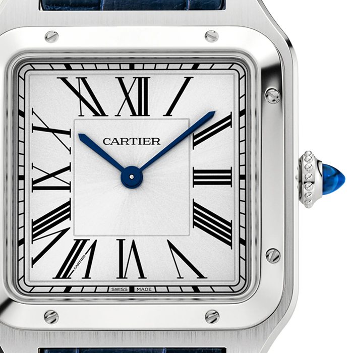 Montre Cartier Santos-Dumont Grand Modèle Mouvement Quartz Acier Cuir WSSA0085 – Image 3