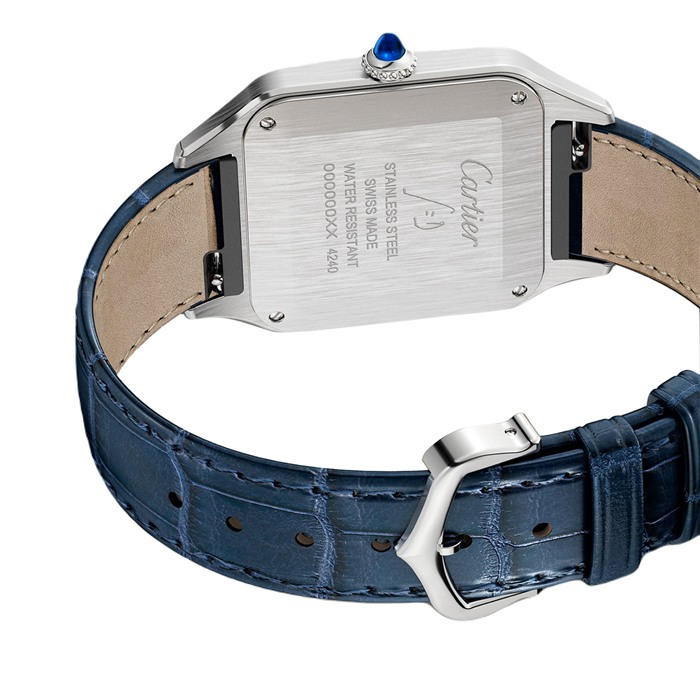 Montre Cartier Santos-Dumont Grand Modèle Mouvement Quartz Acier Cuir WSSA0085 – Image 4