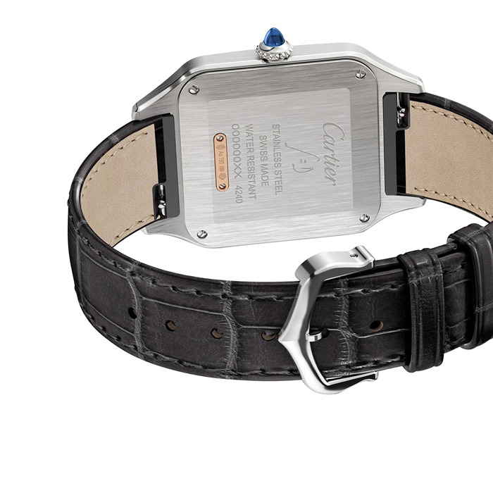 Montre Cartier Santos-Dumont Grand Modèle Mouvement à quartz Or Rose Acier Cuir W2SA0011 – Image 3