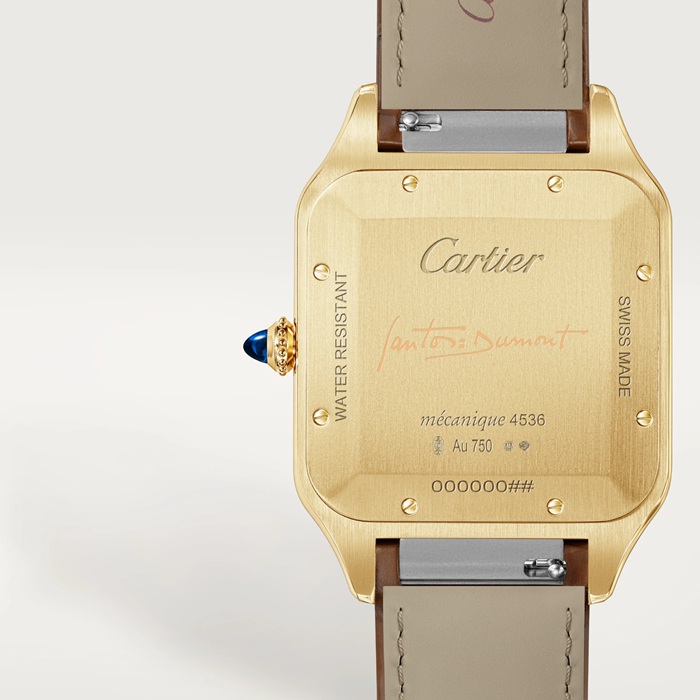 Montre Cartier Santos Dumont Modèle Extra-Large Remontage Manuel Or Jaune WGSA0111 – Image 2