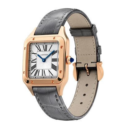 Montre Cartier Santos-Dumont Petit Modèle Mouvement Quartz Cuir Or Rose WGSA0022 – Image 2