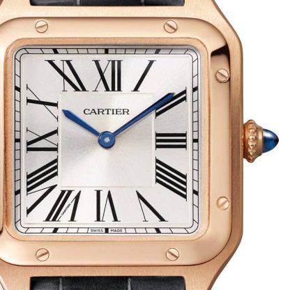 Montre Cartier Santos-Dumont Petit Modèle Mouvement Quartz Cuir Or Rose WGSA0022 – Image 3
