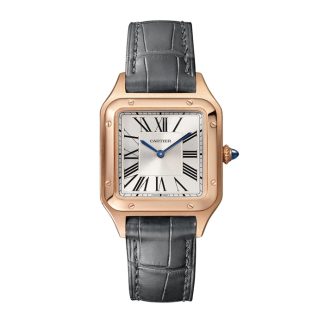 Montre Cartier Santos-Dumont Petit Modèle Mouvement Quartz Cuir Or Rose WGSA0022