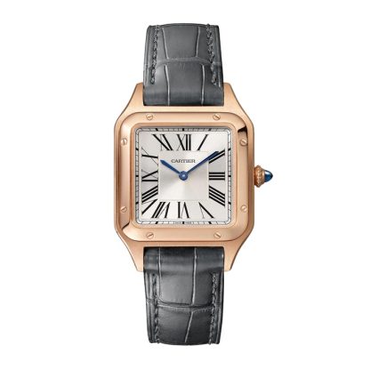 Montre Cartier Santos-Dumont Petit Modèle Mouvement Quartz Cuir Or Rose WGSA0022