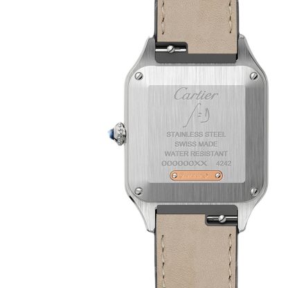 Montre Cartier Santos-Dumont Petit Modèle Mouvement Quartz Or Rose Acier Cuir W2SA0012 – Image 3