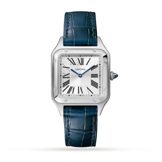 Montre Cartier Santos-Dumont Petit Modèle Mouvement à Quartz Acier Cuir WSSA0023