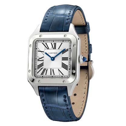 Montre Cartier Santos-Dumont Petit Modèle Mouvement à Quartz Acier Cuir WSSA0086 – Image 3