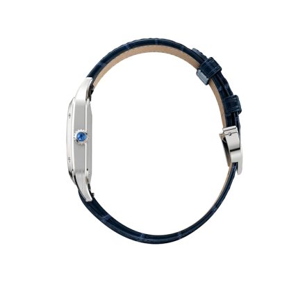 Montre Cartier Santos-Dumont Petit Modèle Mouvement à Quartz Acier Cuir WSSA0086 – Image 4