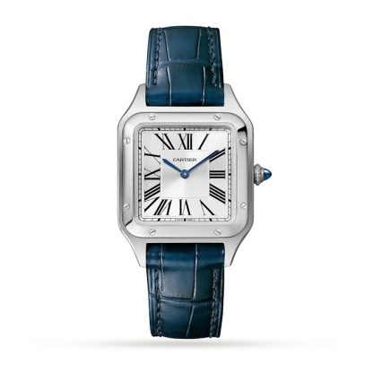 Montre Cartier Santos-Dumont Petit Modèle Mouvement à Quartz Acier Cuir WSSA0086