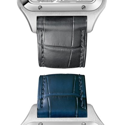 Montre Cartier Santos-Dumont Skeleton Grand Modèle Mouvement Automatique Acier Cuir WHSA0032 – Image 5